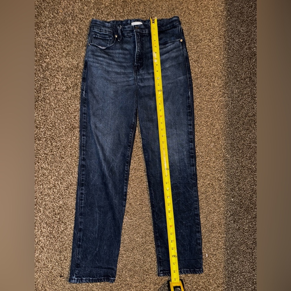 Good American Dark Blue Straight Leg Jeans